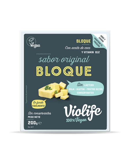 Bloque Queso  Vegano  Sabor Original  200 G Violife