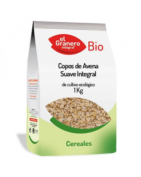COPOS SUAVES DE AVENA INTEGRAL BIO - 1 KG Cereales Y  legumbres Biogran 